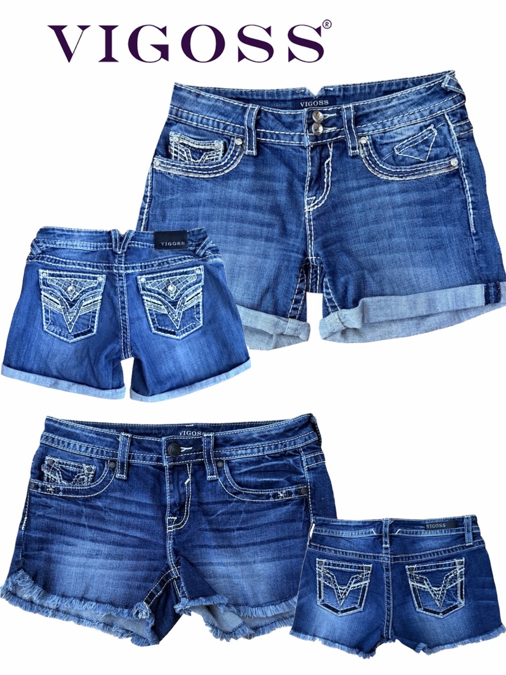 VIGOSS   Blue denim shorts Bundle . Size 5/6 Styles Chelsea & New York